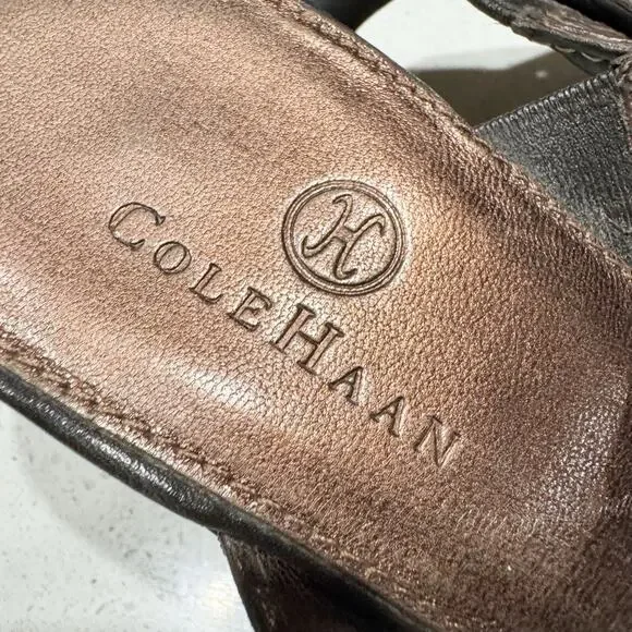 Cole Haan Espresso Brown Slide Heels Sandals Shoes D19640 Size 9.5B - Picture 4 of 6